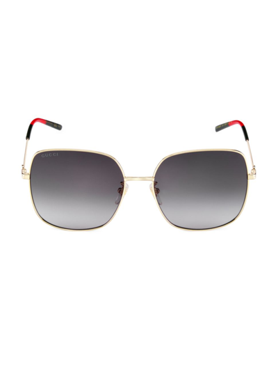 Gucci Light Glasant 59mm Butterfly Sunglasses In Gold