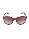 Gucci Women's Sign 56mm Round Sunglasses In Red