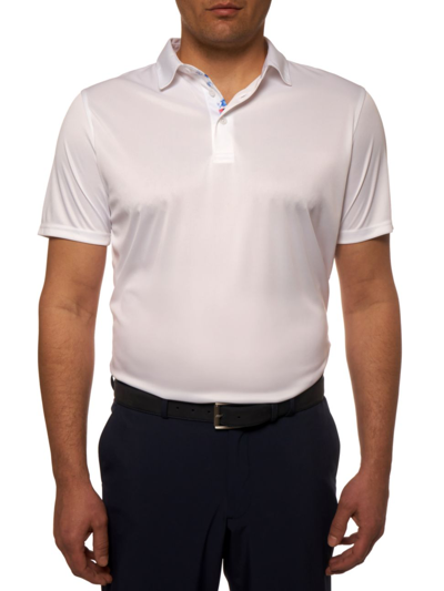 Robert Graham Axelsen Knit Performance Polo In White