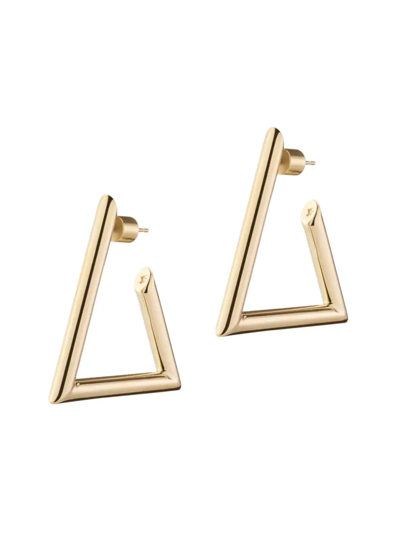 Jennifer Fisher Women's Elle 10k-gold-plated Triangular Hoop Earrings/1.5" In Yellow Gold
