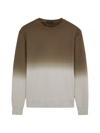Bugatchi Dip-dye Ombre Crewneck Sweater In Olive