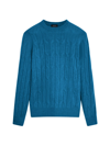 Bugatchi Cable-knit Jacquard Sweater In Cobalt