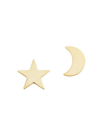 Oradina 14k Yellow Gold Night Sky Studs