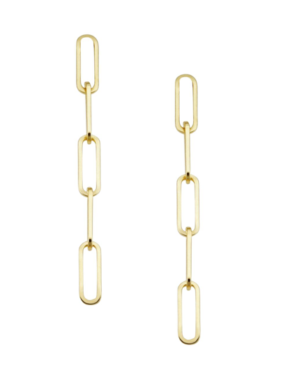 Oradina 14k Yellow Gold Venice Link Drop Earrings