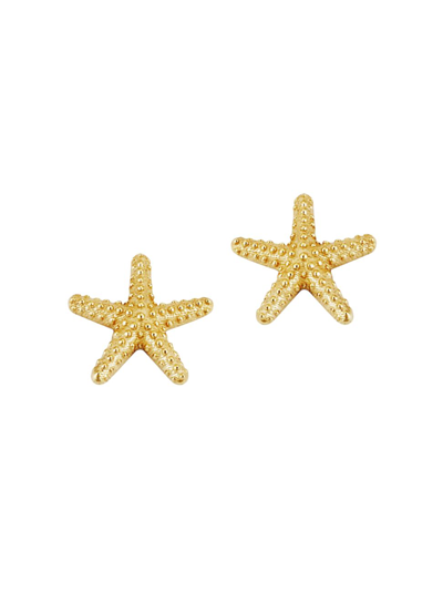 Oradina 14k Yellow Gold Starfish Studs