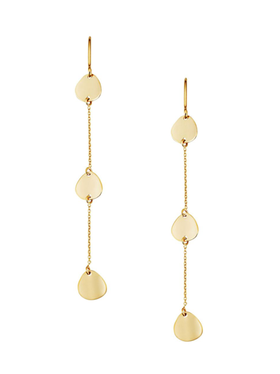 Oradina 14k Yellow Gold Botticelli Drop Earrings