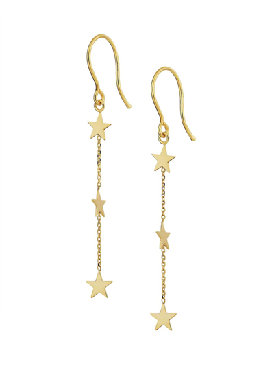 Oradina 14k Yellow Gold Starry Night Drop Earrings