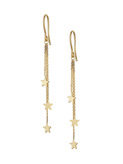 Oradina 14k Yellow Gold Starry Night Triple Drop Earrings