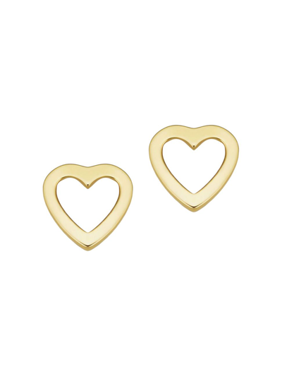 Oradina 14k Yellow Gold Open Your Heart Studs