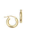 ORADINA WOMEN'S 14K YELLOW GOLD DAY AND NIGHT MINI HOOPS