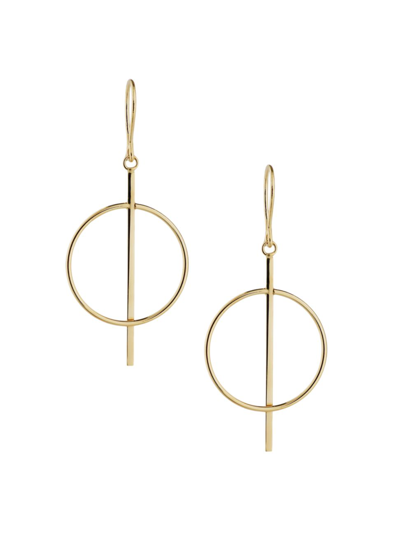 Oradina 14k Yellow Gold Gallery Drop Earrings