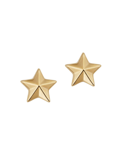 Oradina 14k Yellow Gold Street Star Studs