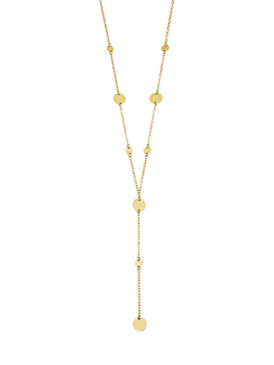 Oradina 14k Yellow Gold Manhattan Lariat Station Necklace