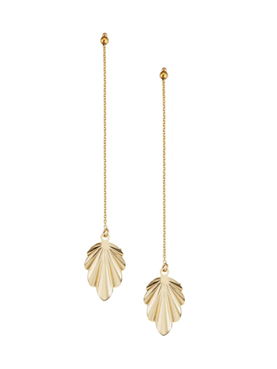 Oradina 14k Yellow Gold Fanfare Drop Earrings