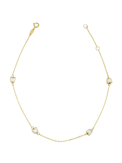 Oradina 14k Yellow Gold Flutter By Anklet