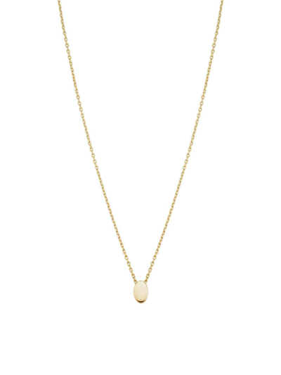 Oradina 14k Yellow Gold Sweet Oval Pendant Necklace