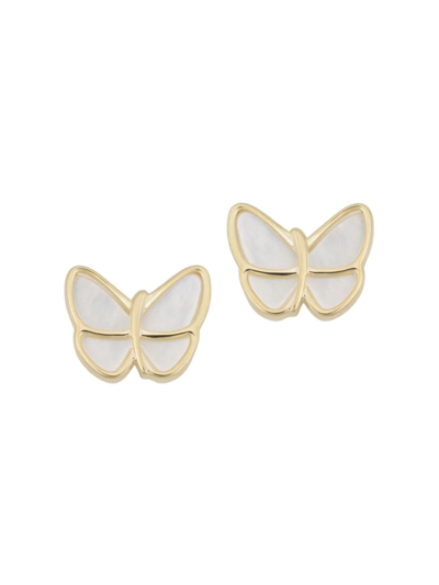 Oradina 14k Yellow Gold Flutter By Studs