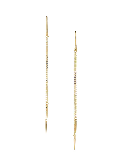 Oradina 14k Yellow Gold Sharp Dresser Drop Earrings