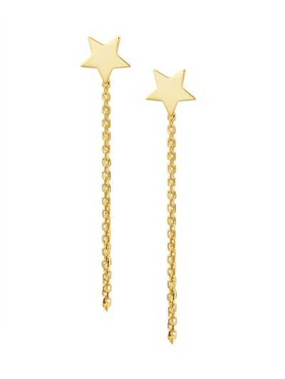 Oradina 14k Yellow Gold Draped In Gold Star Earrings