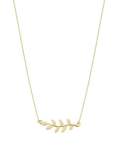 Oradina Women's 14k Yellow Gold Peace & Love Necklace
