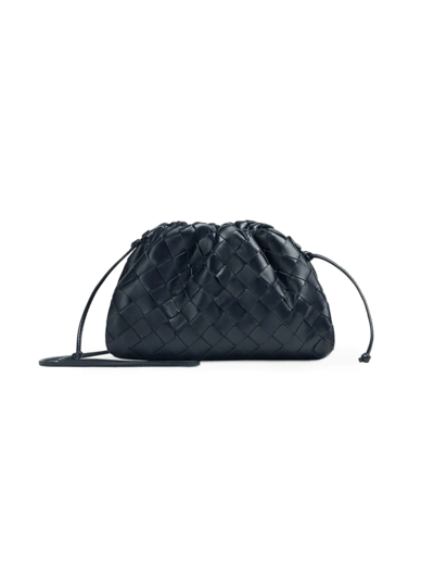 Bottega Veneta Mini Leather Pouch Clutch Bag In Space/gold