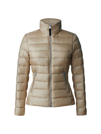 Mackage Oceane Down-knit Combo Jacket In Beige