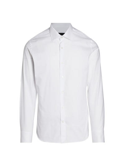 Saks Fifth Avenue Collection Striped Dress Shirt In Bright White