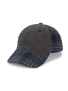 SAKS FIFTH AVENUE MEN'S COLLECTION SHERPA PLAID BASEBALL HAT