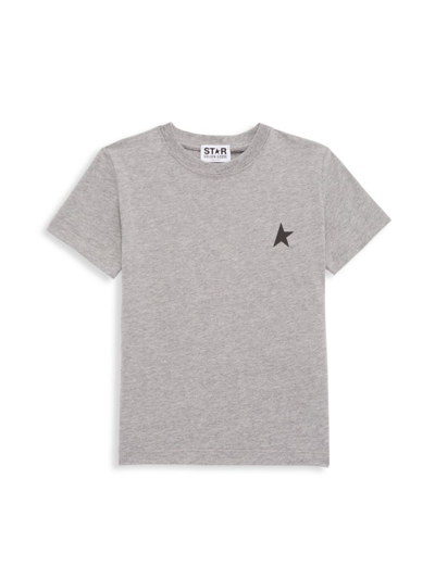 Golden Goose Little Kid's & Kid's Star Logo Crewneck T-shirt In Grey