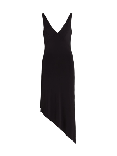 Remain Birger Christensen Slinky Jersey Asymmetric Dress In Black