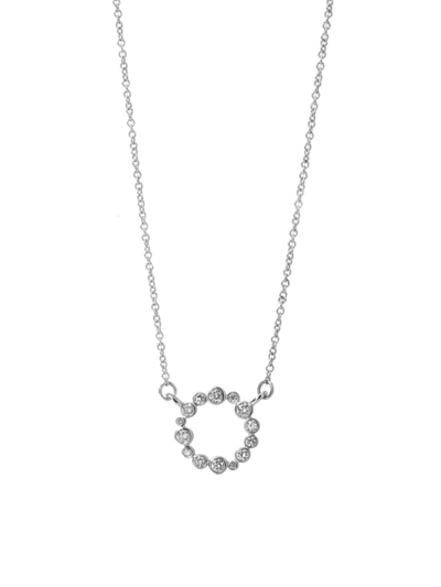 Syna Women's Cosmic 18k White Gold & Diamond Circle Pendant Necklace