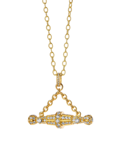 Syna 18k Yellow Gold Diamond Horizontal Pendant Necklace