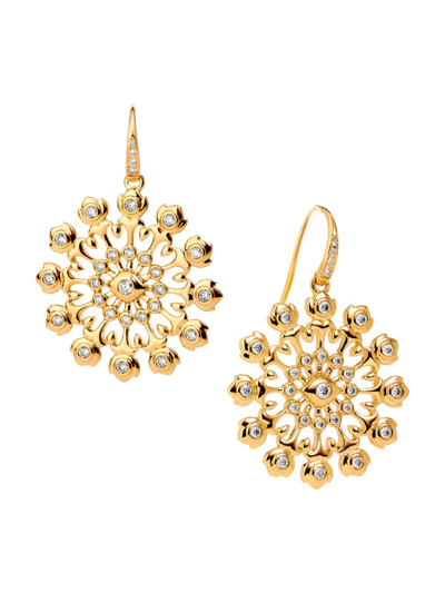 Syna Women's Mogul 18k Yellow Gold & Diamond Flower Drop Earrings