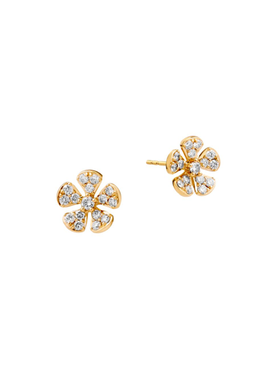 Syna Women's Jardin 18k Yellow Gold & Diamond Flower Stud Earrings