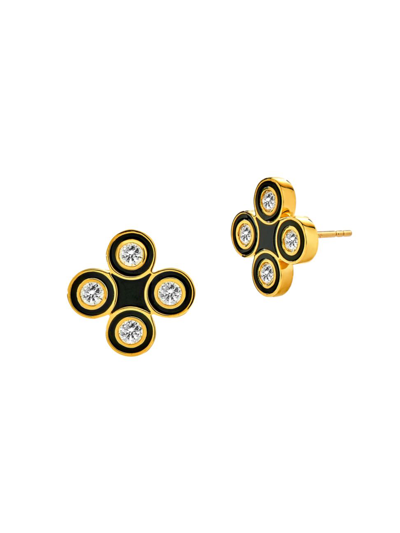 Syna Women's Geometrix 18k Yellow Gold, Enamel, & Diamond Stud Earrings