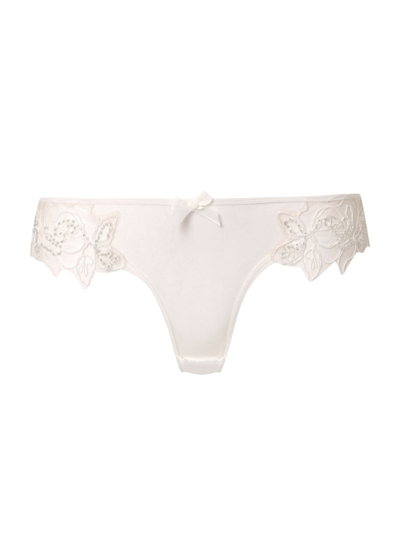 Agent Provocateur Lindie Lace-detail Briefs In Sand Ivory