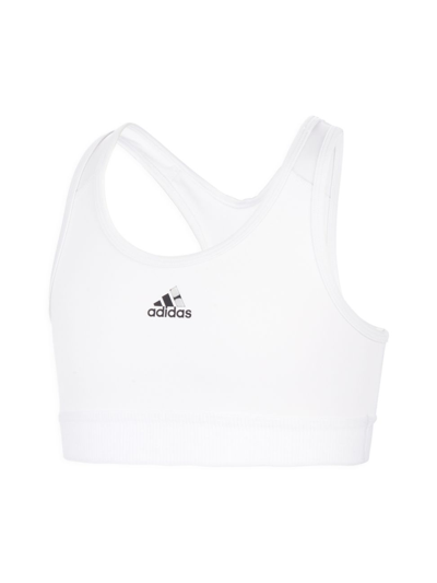 Adidas Originals Kids' Girl's Techfit Sports Bra In White