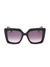 Max Mara Design 52mm Cat Eye Sunglasses In Black/purple Gradient