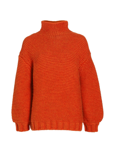 Proenza Schouler White Label Oversized Chunky Turtleneck Sweater In 621 Vermillion/red