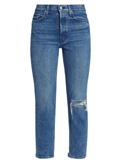 Mother The Tomcat High-rise Stretch Distressed Slim Jeans In Completely Over