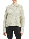 Theory Boxy Mock-neck Speckled Knit Top In Evergreen Multi