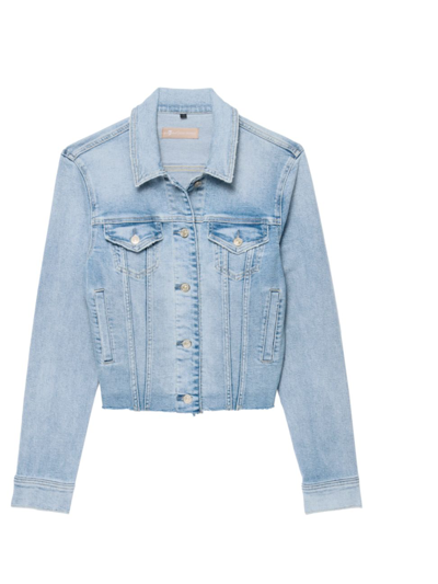 7 For All Mankind Classic Trucker Denim Jacket In Blue