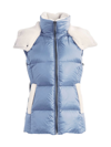 Dawn Levy Evelynn Shearling Puffer Vest In Slate Blue