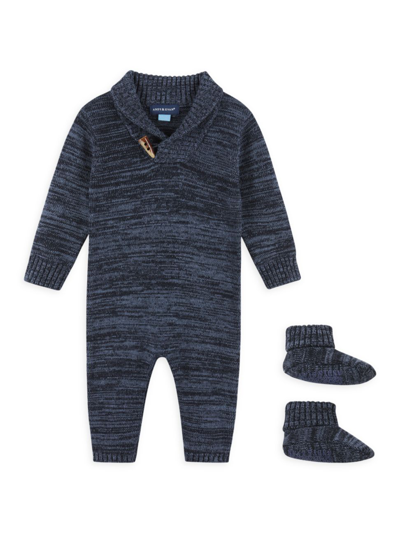 Andy & Evan Baby Boy's Shawl Collar Coveralls & Booties Set In Navy