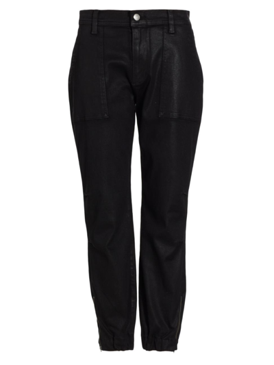 7 For All Mankind Slim Coated Denim Joggers In Coated Black