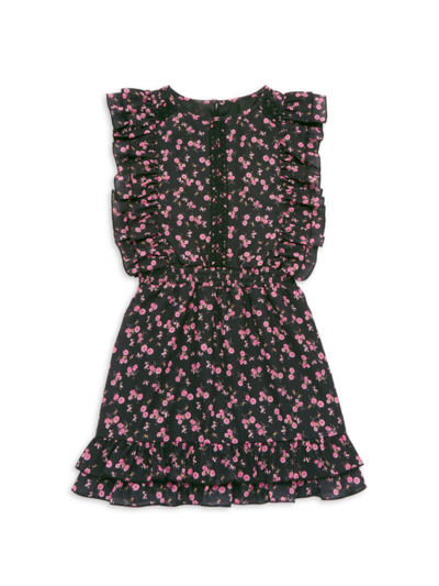 Everafter Kids' Little Girl's & Girl's Kori Floral Print Dress In Midnight Black