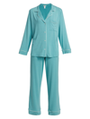 Eberjey Gisele Relaxed-fit Stretch-jersey Pyjama Set In Ocean Bay/cloud