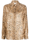 dressing gownRTO CAVALLI LEOPARD PRINT CONCEALED PLACKET SHIRT