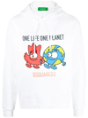 Dsquared2 Graphic-print Drawstring Hoodie In White