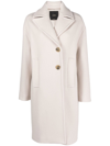 Pinko Notched Lapels Single-breasted Coat In Weiss
